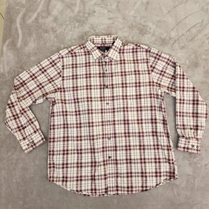Nat Nash Men's Medium American Fit Red Plaid Button Shirt LS *Read DESC*